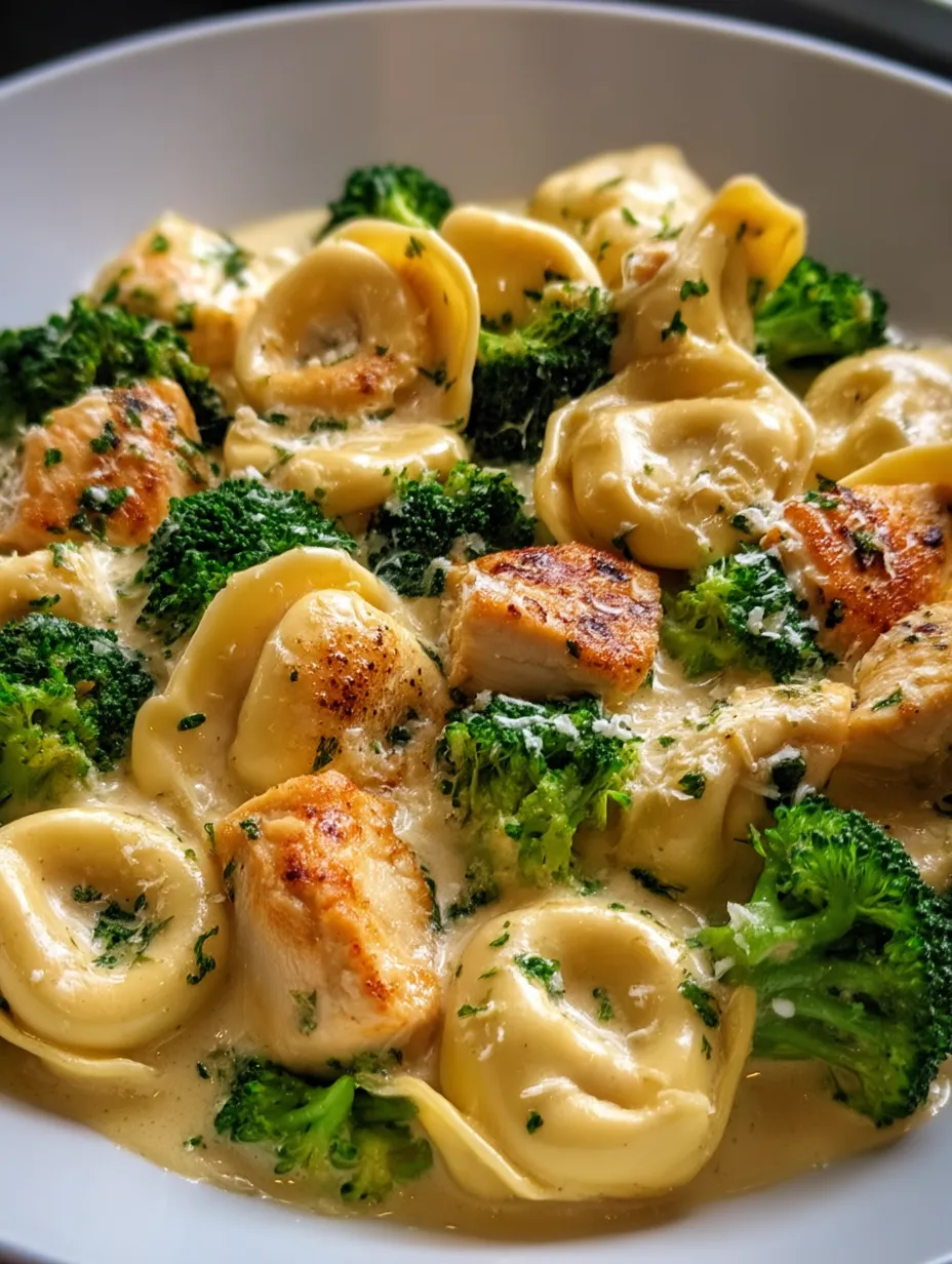 A plate of pasta with broccoli and chicken.