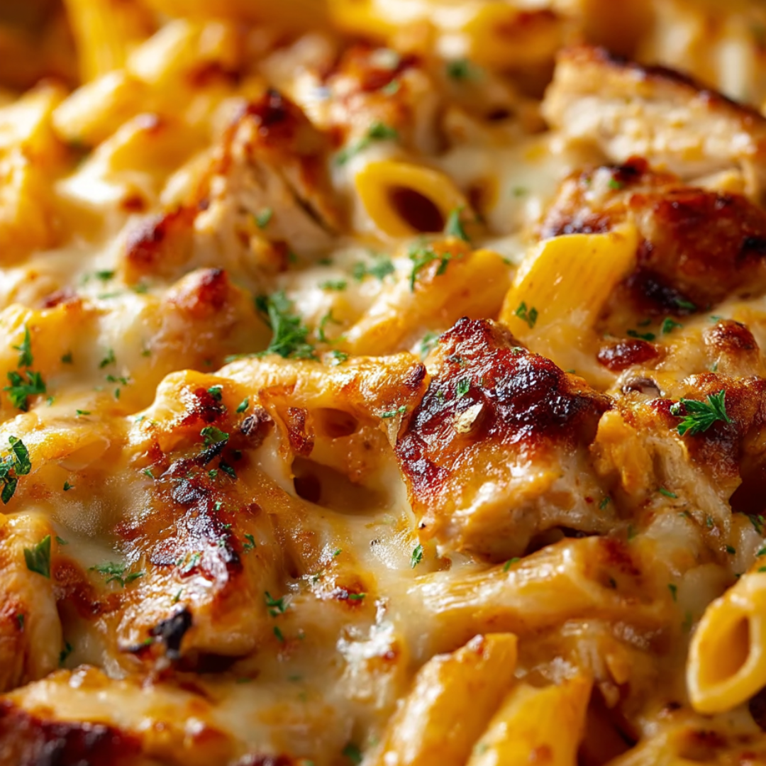 A plate of food with chicken and noodles.