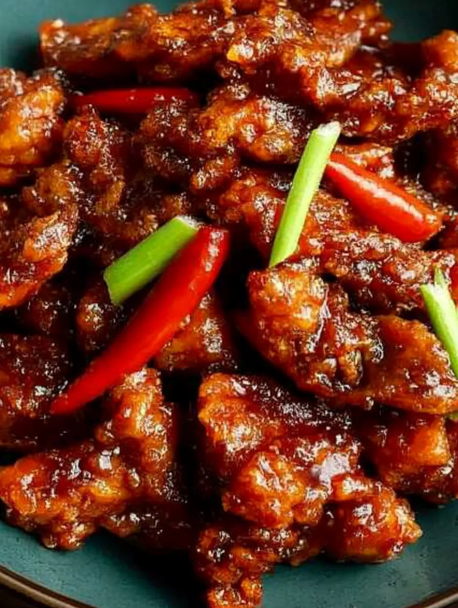 A plate piled high with chicken strips and vibrant peppers.