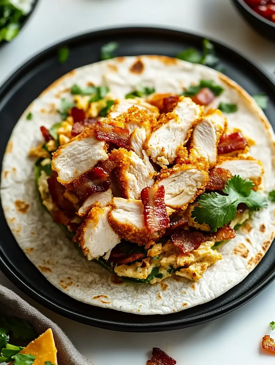 A plate packed with chicken and bacon goodness.