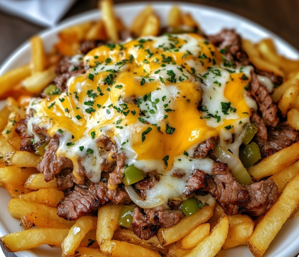 A plate of food with cheese and onions.
