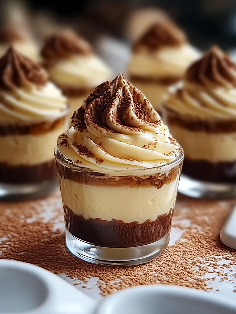 A tiny dessert topped with chocolate flakes.