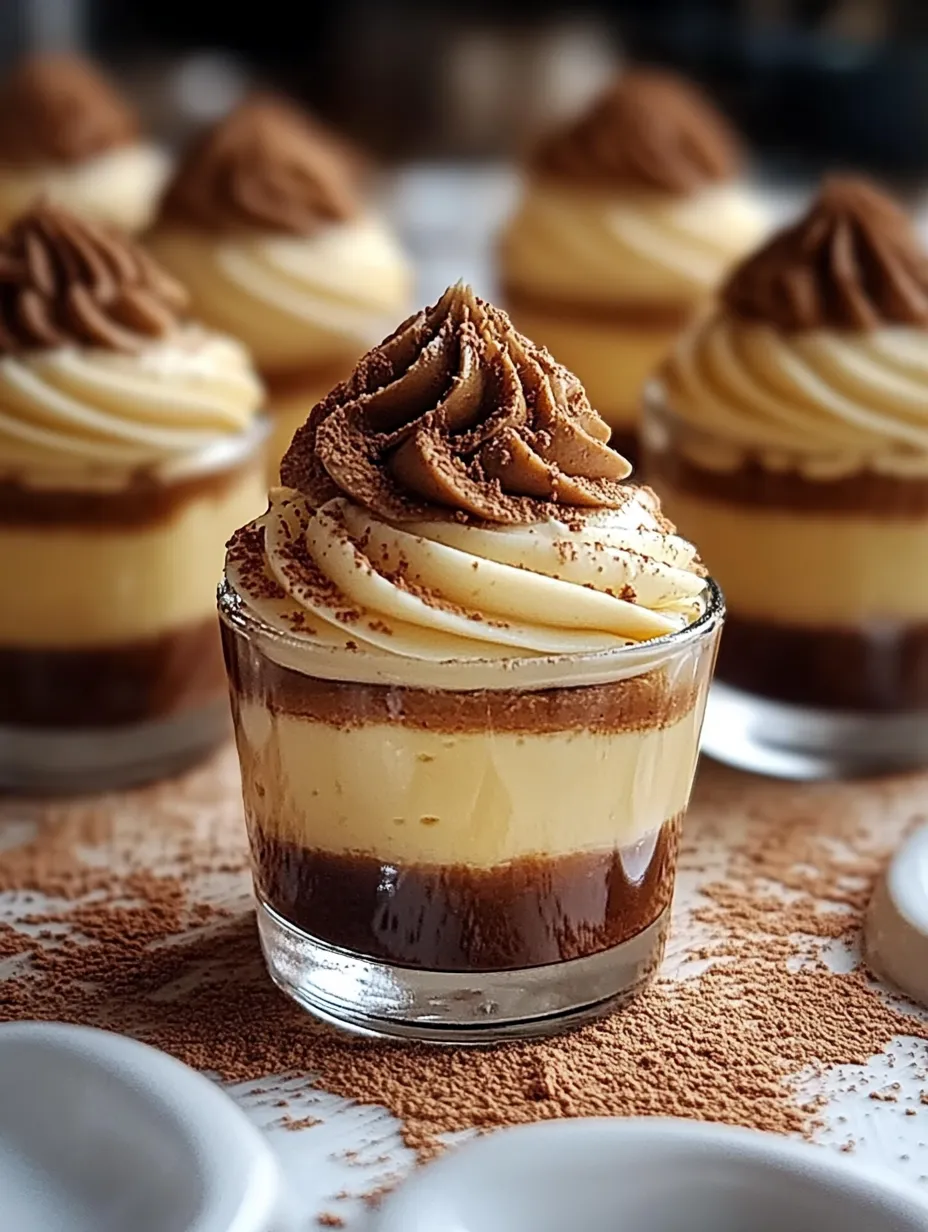 A mini dessert finished with whipped cream and chocolate.