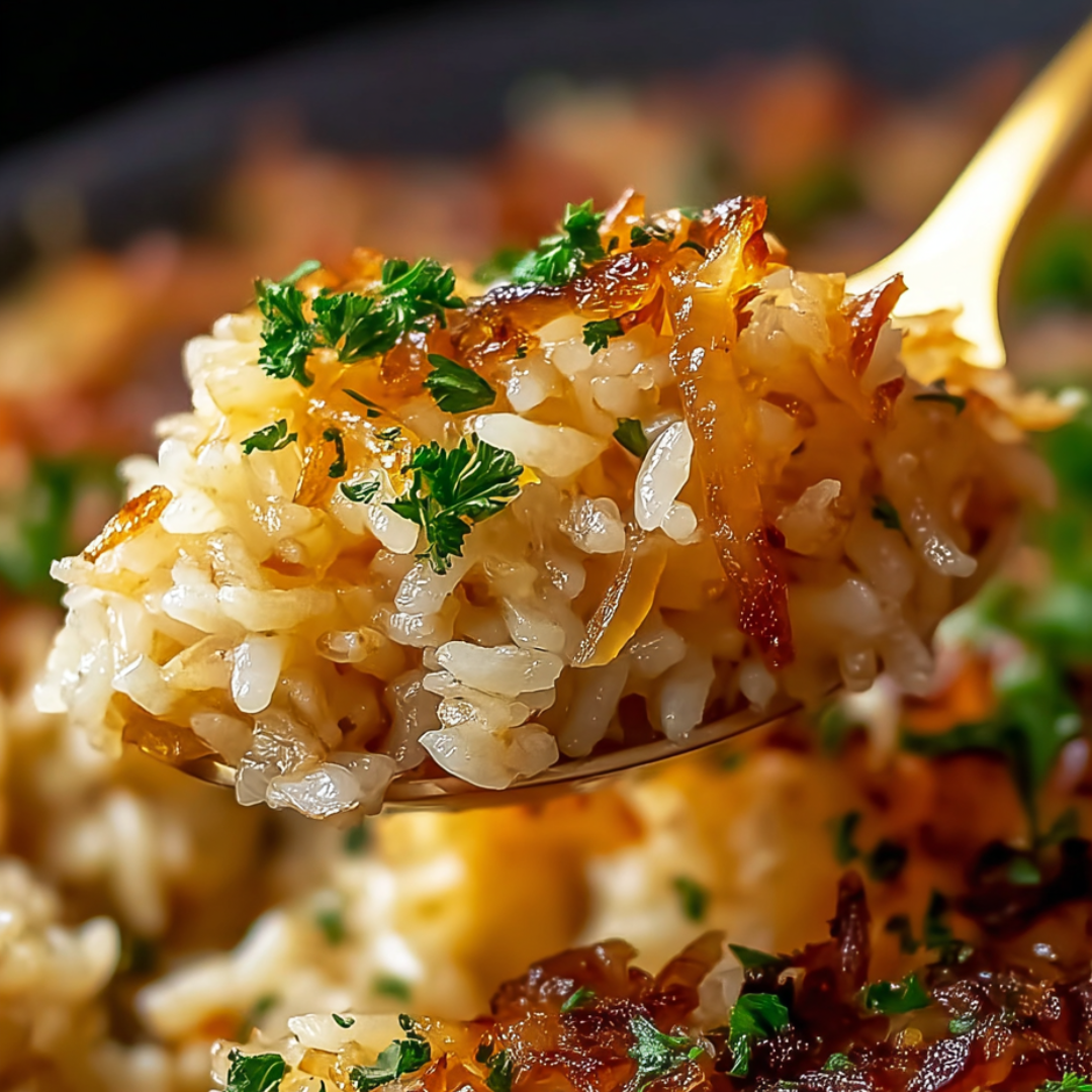 A spoon is being used to scoop rice.