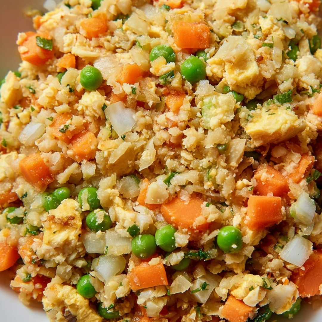 A bowl of rice and vegetables.
