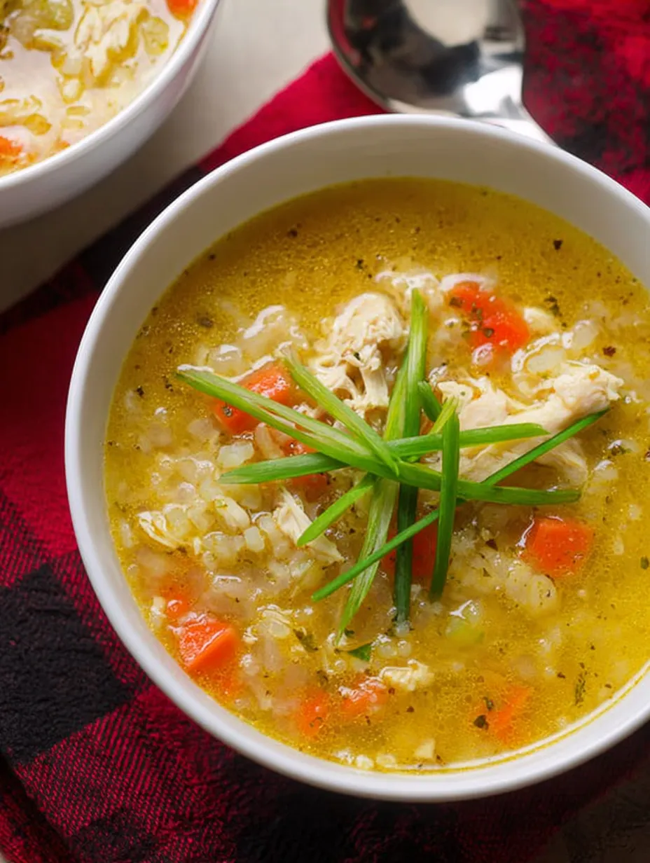 A bowl of soup with a green garnish.
