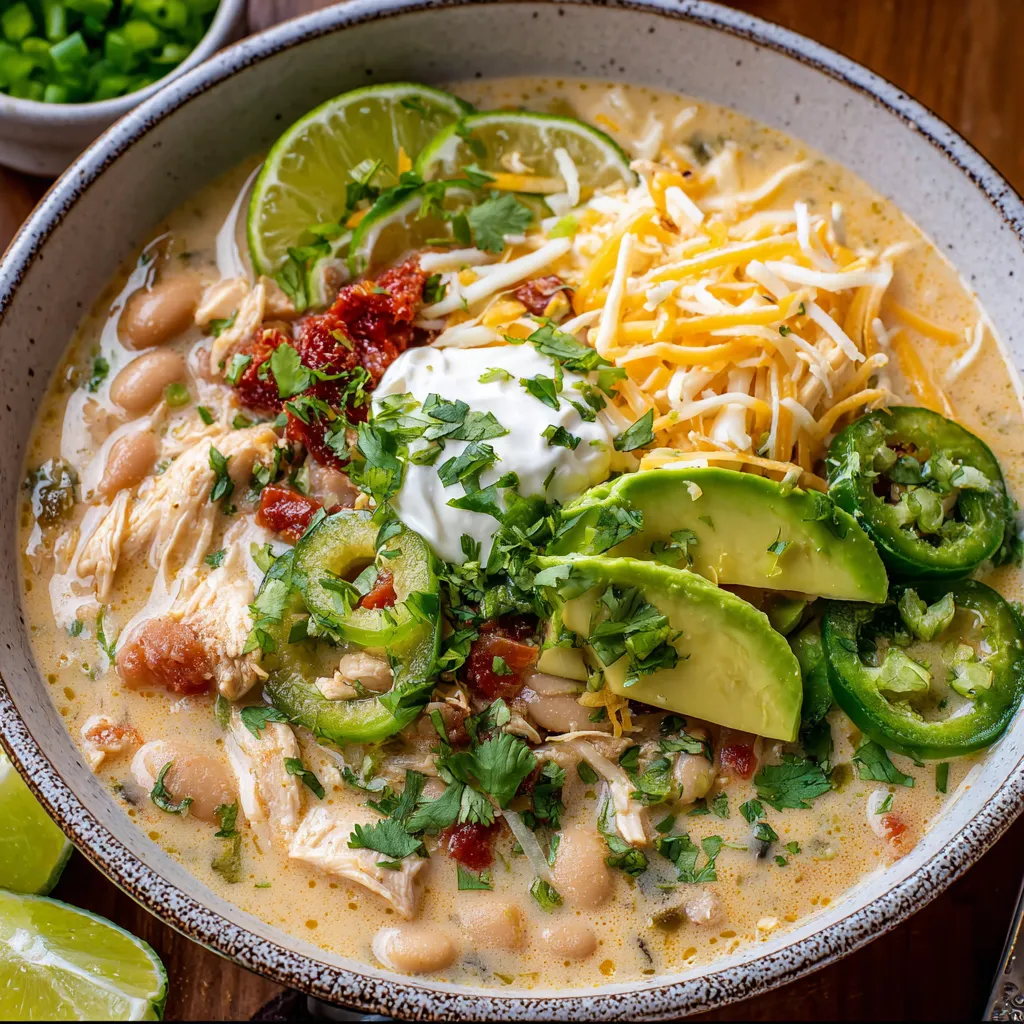 Steaming bowl with chicken, beans, and avocado on top.