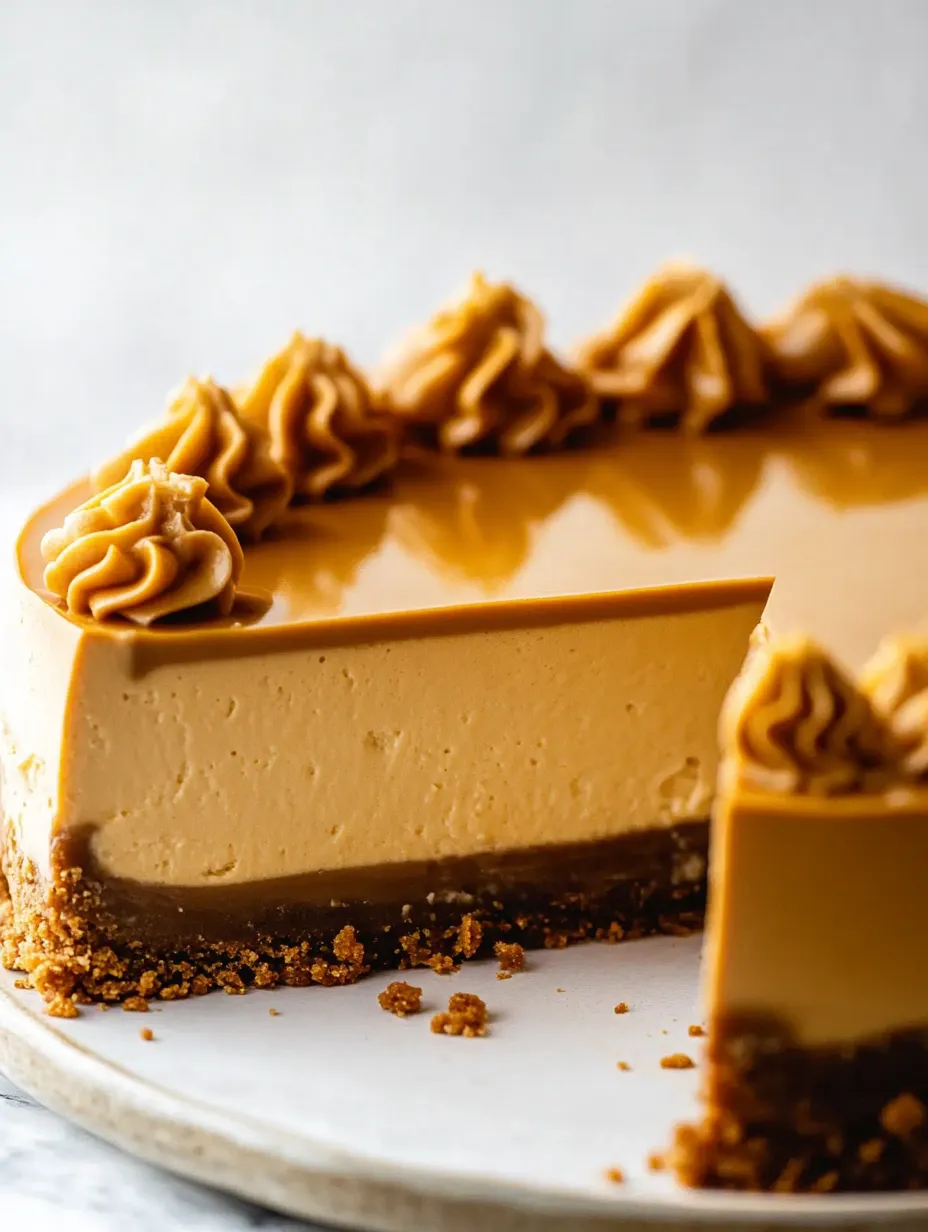 A creamy caramel cake slice with whipped cream on top.