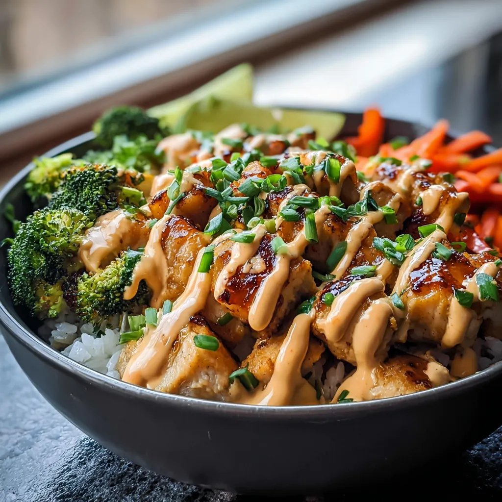 A bowl of food with rice, broccoli, carrots, and meat.