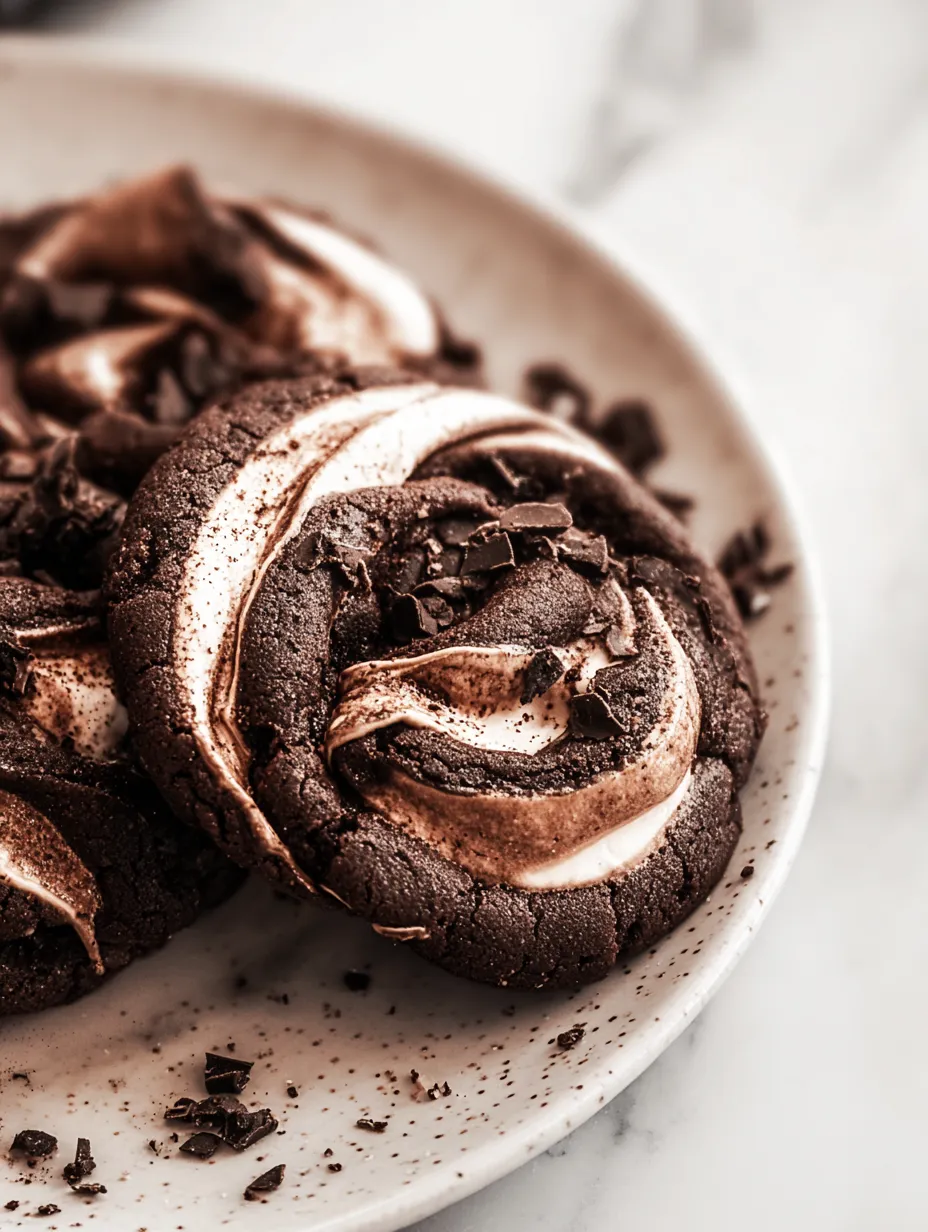A plate of cookies with chocolate and white frosting.