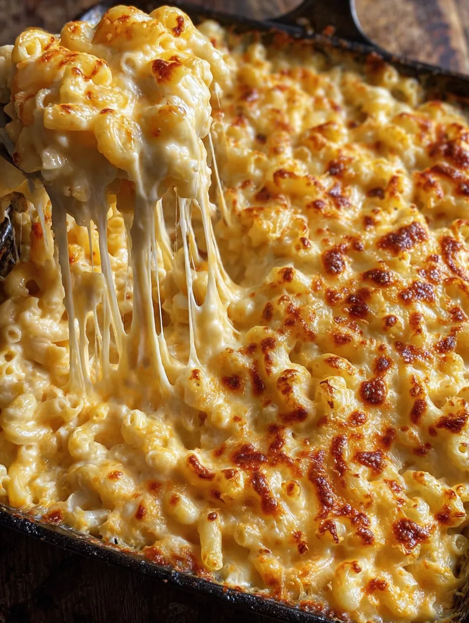 A close up of macaroni and cheese.