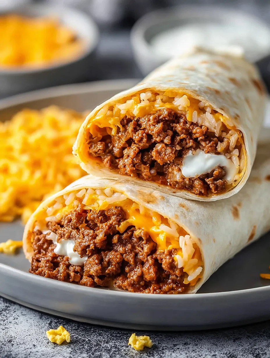 A plate of food with a burrito and rice.