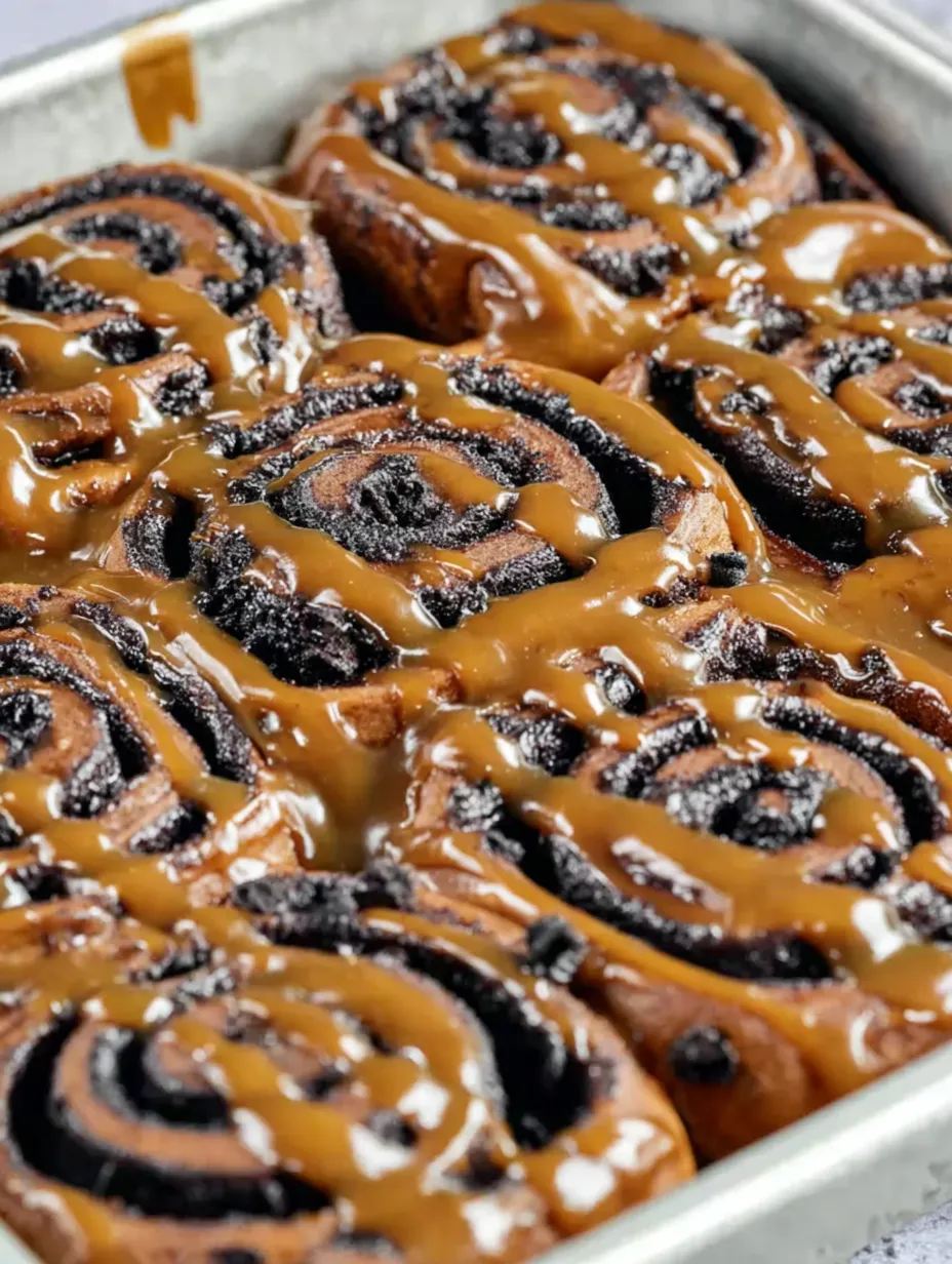 A pan of cinnamon rolls.