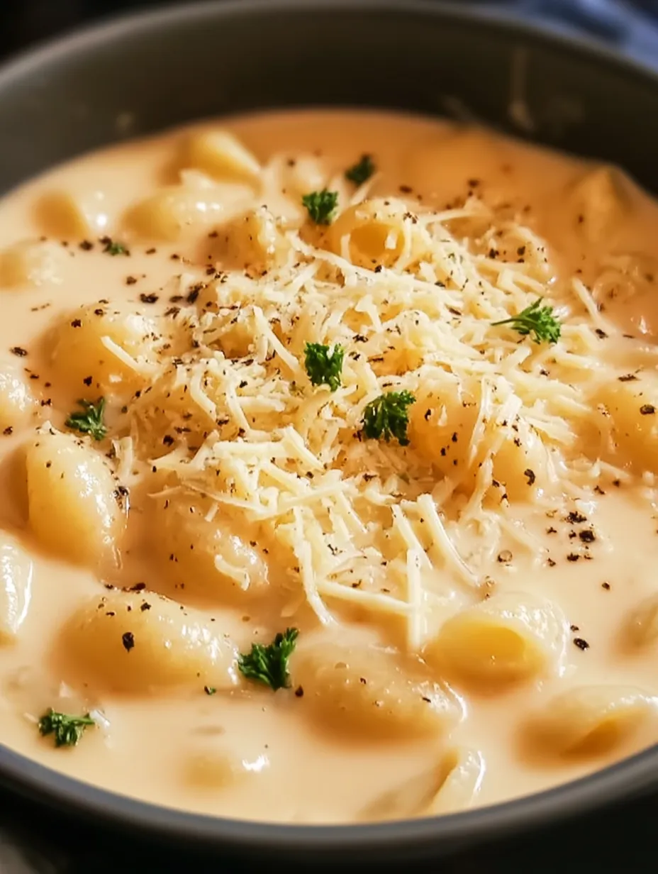 A bowl of pasta with cheese and herbs.