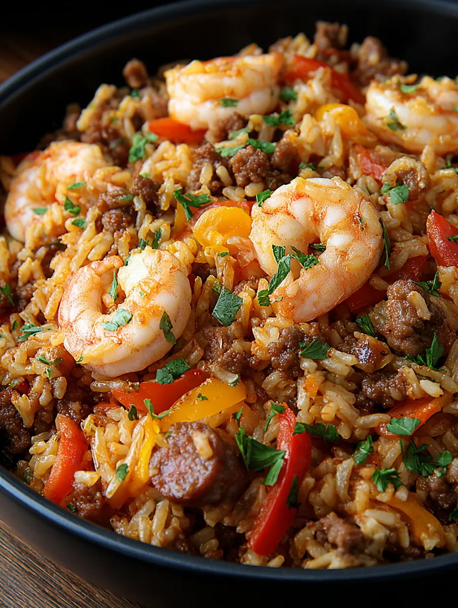 A bowl of shrimp and rice.