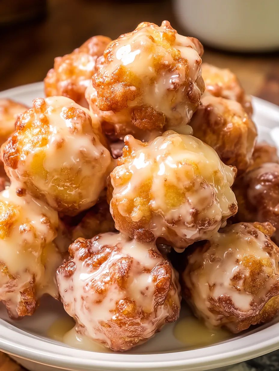 A plate of doughnuts with glaze.