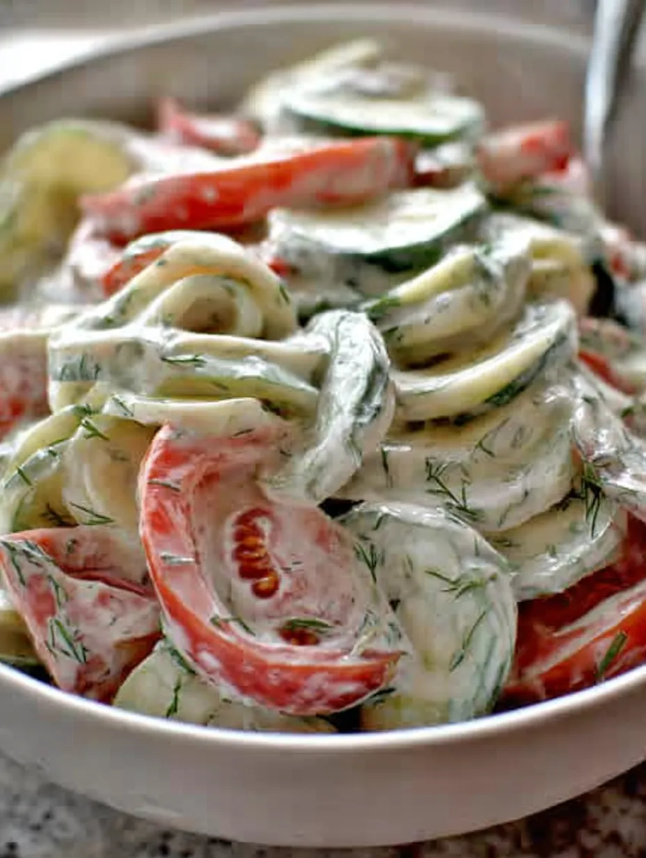 A bowl of vegetables including cucumbers, tomatoes, and lettuce.