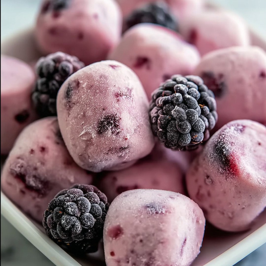 A bowl of frozen berries.