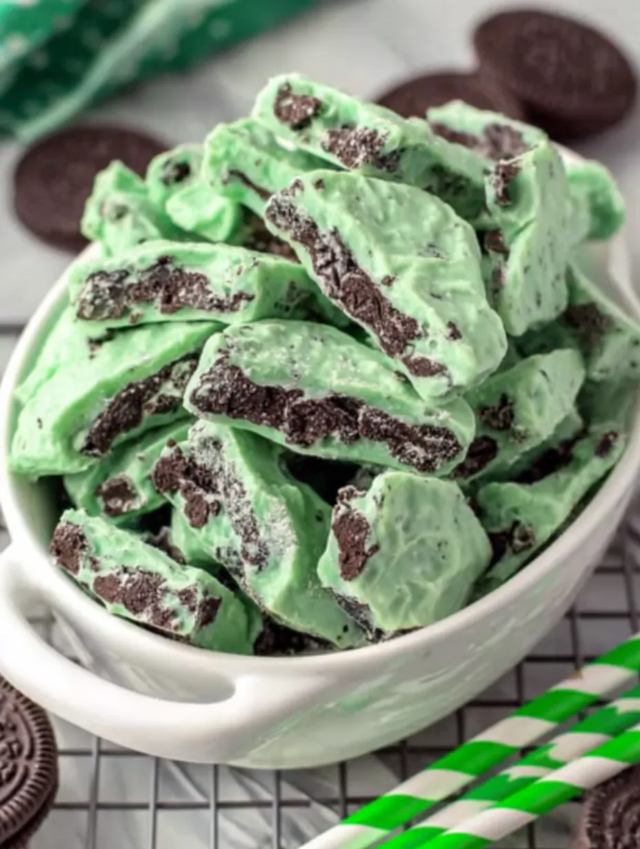 A bowl of green and white candy.