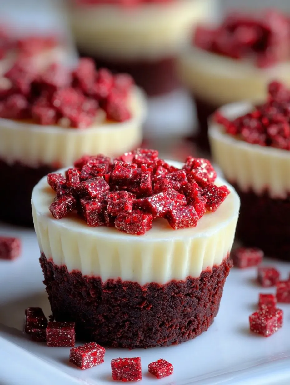 A cupcake with red jello and white frosting.