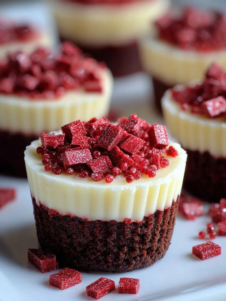 A cupcake with red jello and chocolate frosting.