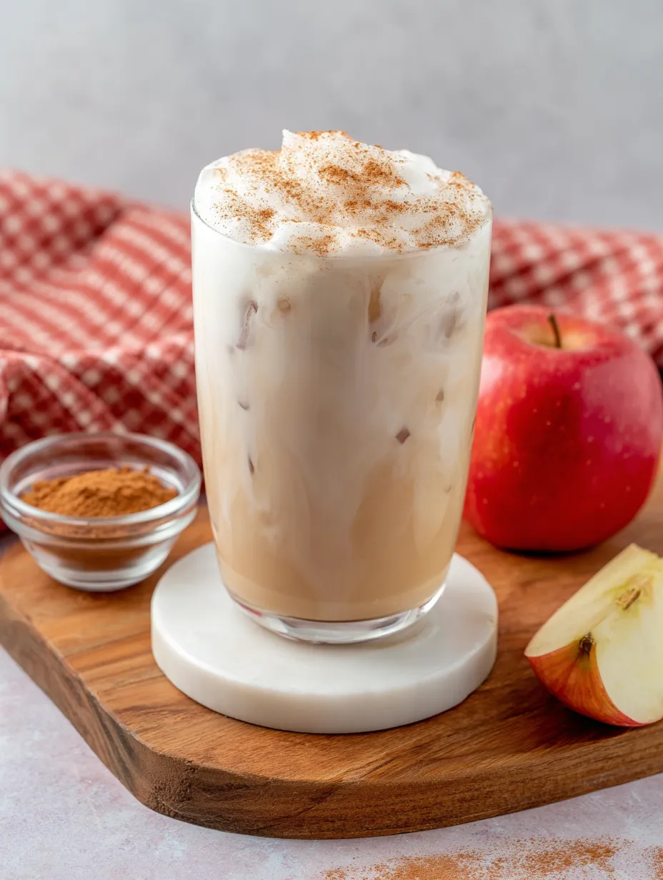 A glass of milk with cinnamon on top.