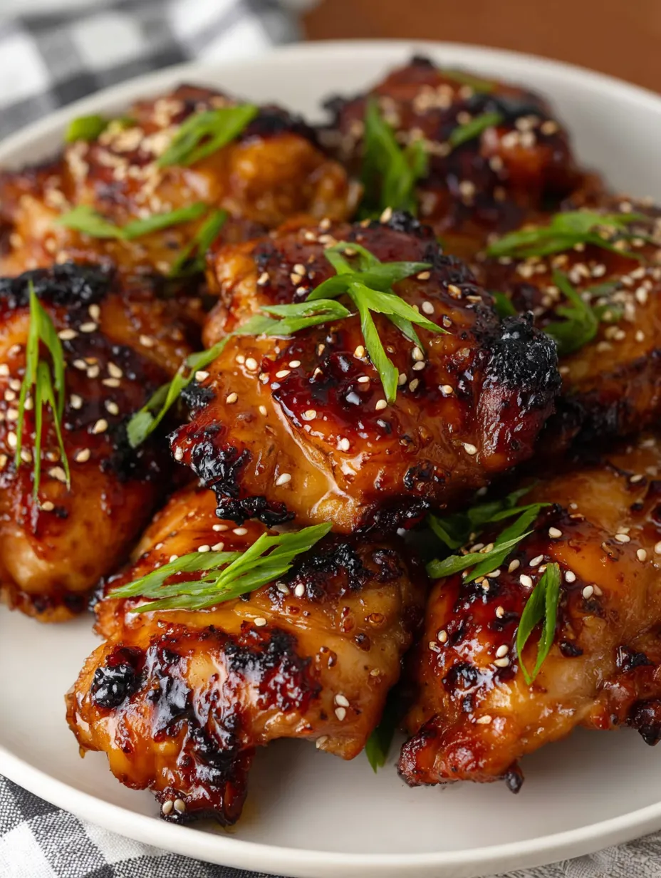 A plate of chicken with sesame seeds.