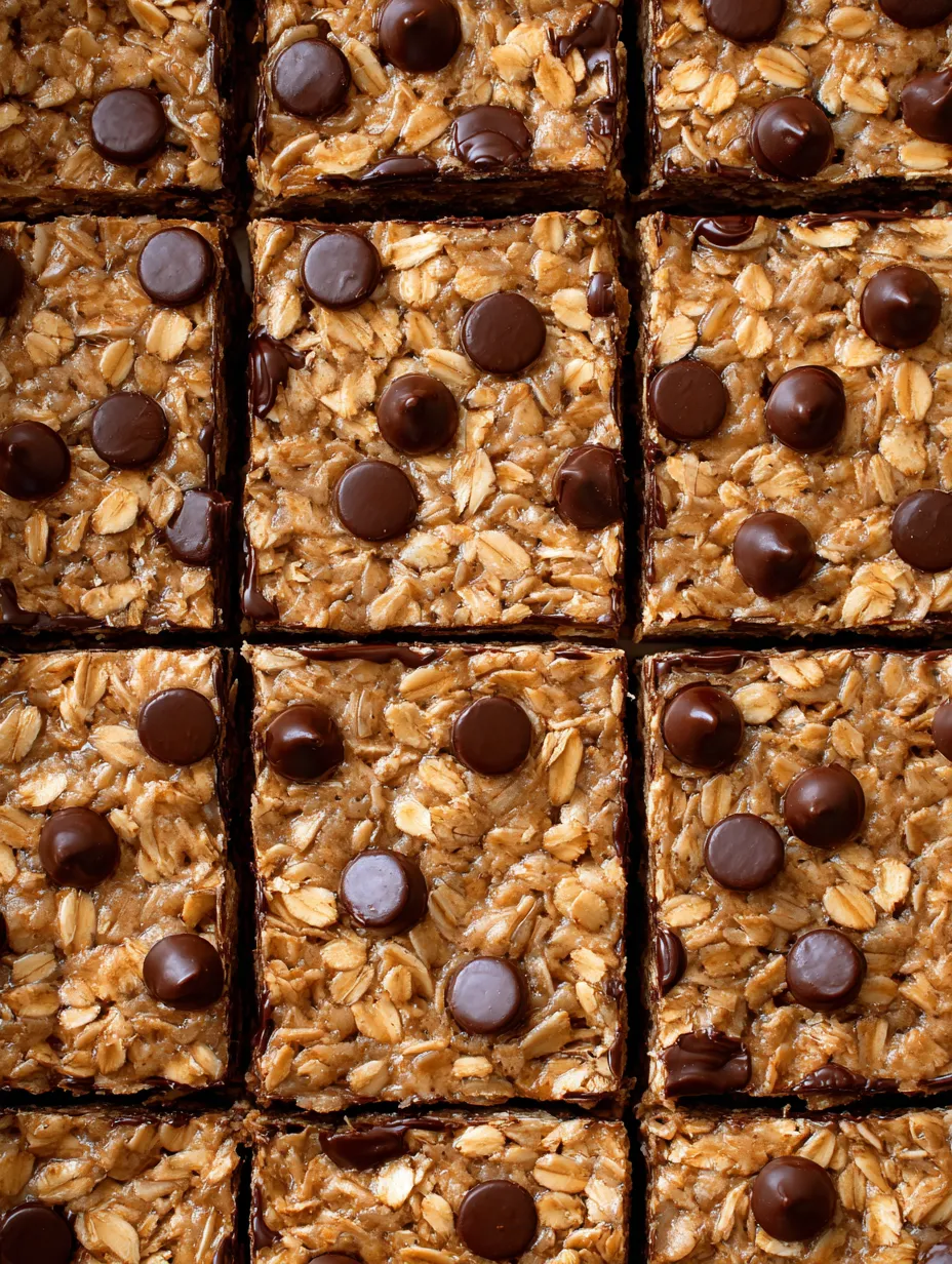 A square of chocolate and oatmeal bars.
