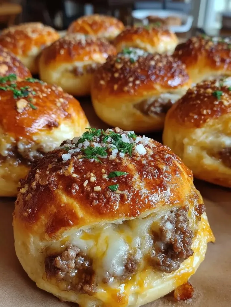 A plate of meat and cheese filled bread.