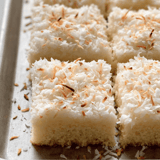 A tray of coconut cake.
